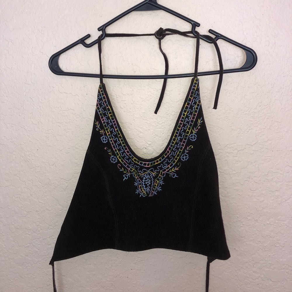 Vintage leather halter top